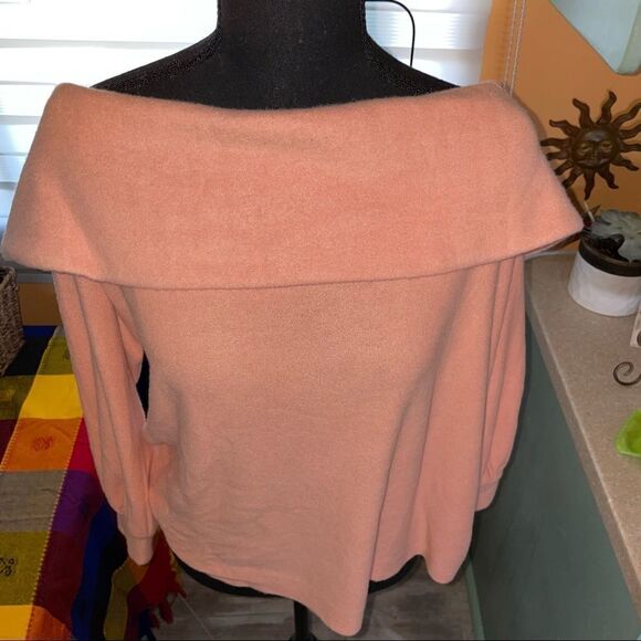 🆕 ANA soft peach (muted clay) off shoulder knit long sleeve sweater size L - Picture 3 of 11